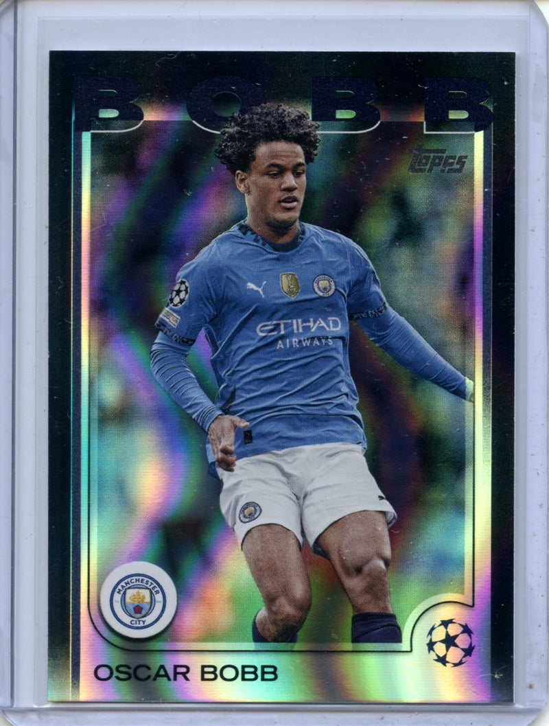 2024-25 Topps UEFA Club Competitions Oscar Bobb Black Flowfractors