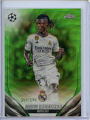 2023-24 Topps Chrome UEFA Eduardo Camavinga Neon Green Wave 91/399