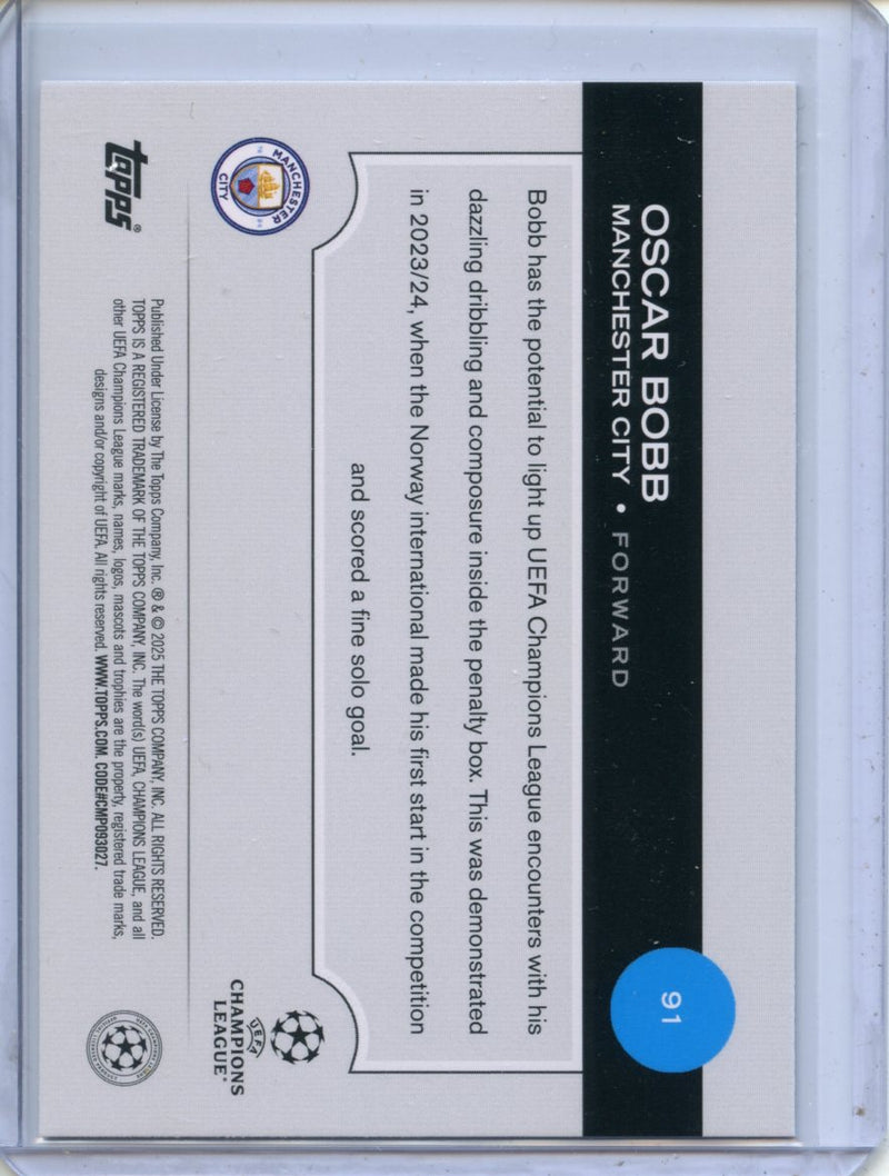 2024-25 Topps UEFA Club Competitions Oscar Bobb Black Flowfractors