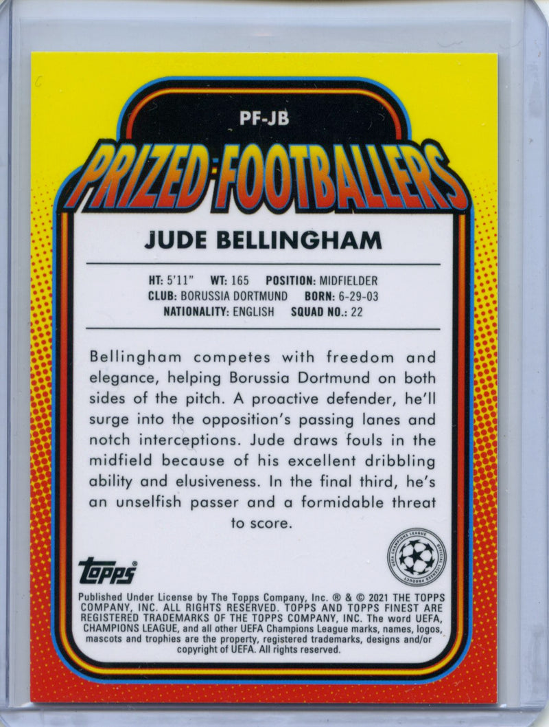 2020-21 Topps Finest UEFA Jude Bellingham Prized Footballers
