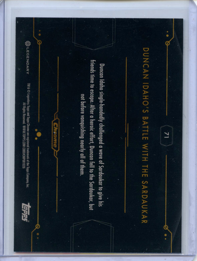2024 Topps Dune Chrome Duncan Idaho's Battle With The Sardaukar Eye of Ibad Blue Wave 144/150