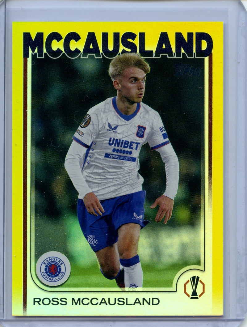 2024-25 Topps UEFA Club Competitions Ross McCausland Yellow Foilboard 158/175