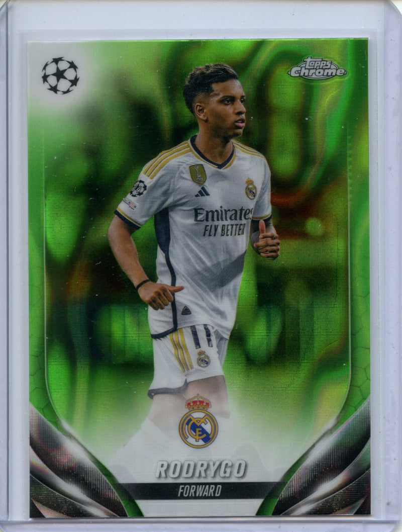 2023-24 Topps Chrome UEFA Rodrygo Neon Green Lava