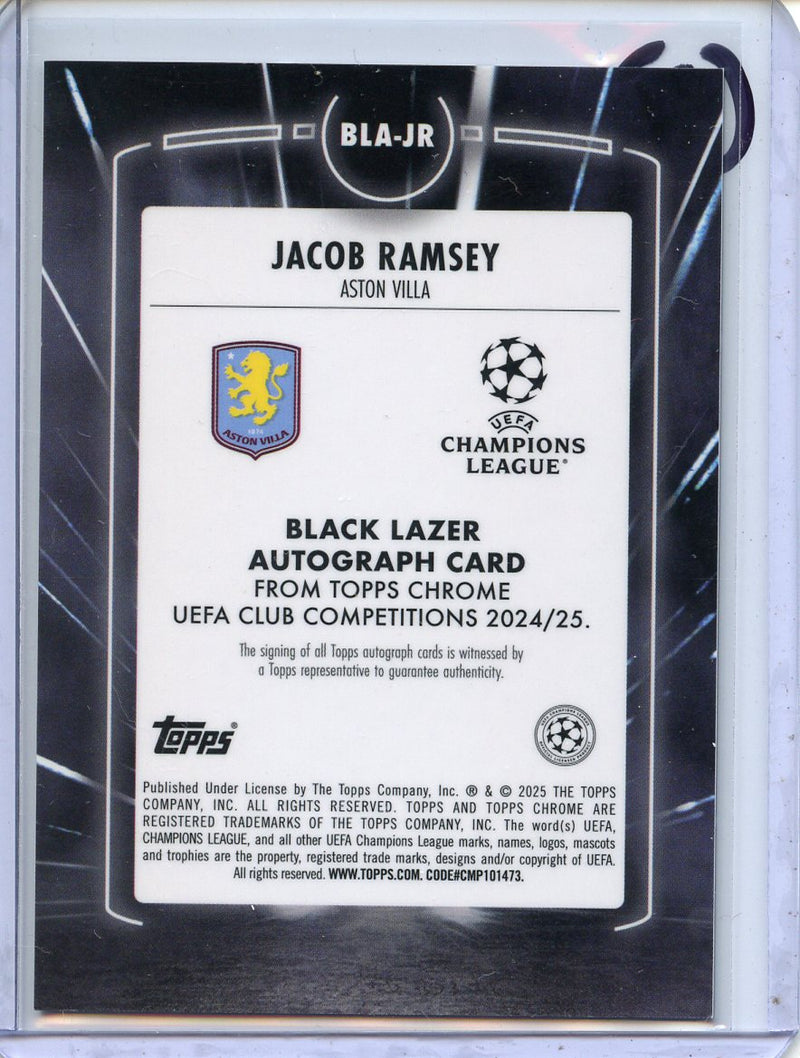 2024-25 Topps Chrome UEFA Club Comps Jacob Ramsey Black Lazer Autographs