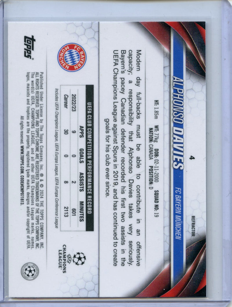 2023-24 Topps Chrome UEFA Alphonso Davies Refractor