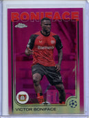 2024-25 Topps Chrome UEFA Club Comps Victor Boniface Pink 9/250
