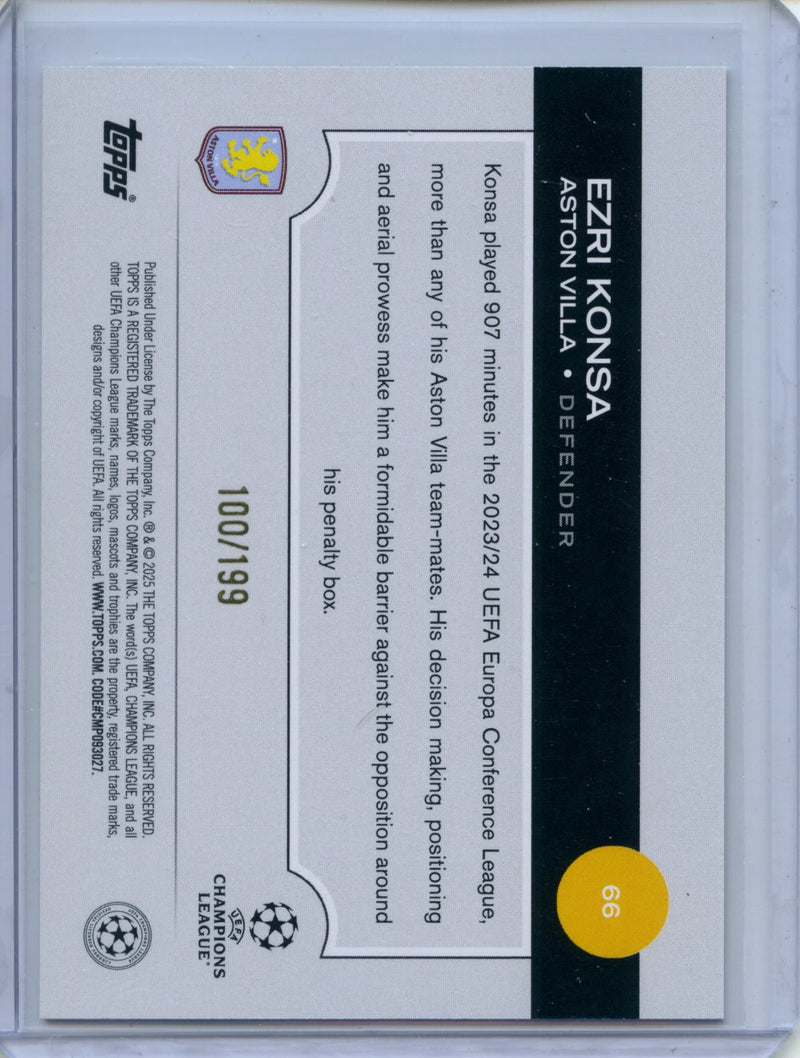 2024-25 Topps UEFA Club Competitions Ezri Konsa Neon Green Inferno 100/199