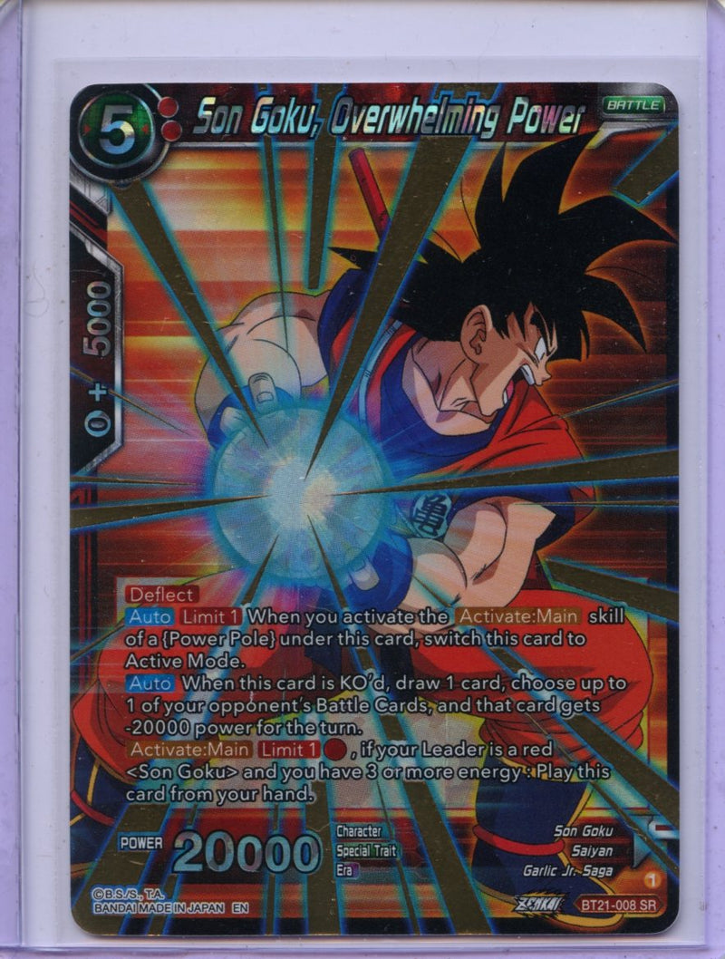 Son Goku, Overwhelming Power - Wild Resurgence BT21-008 SR Foil