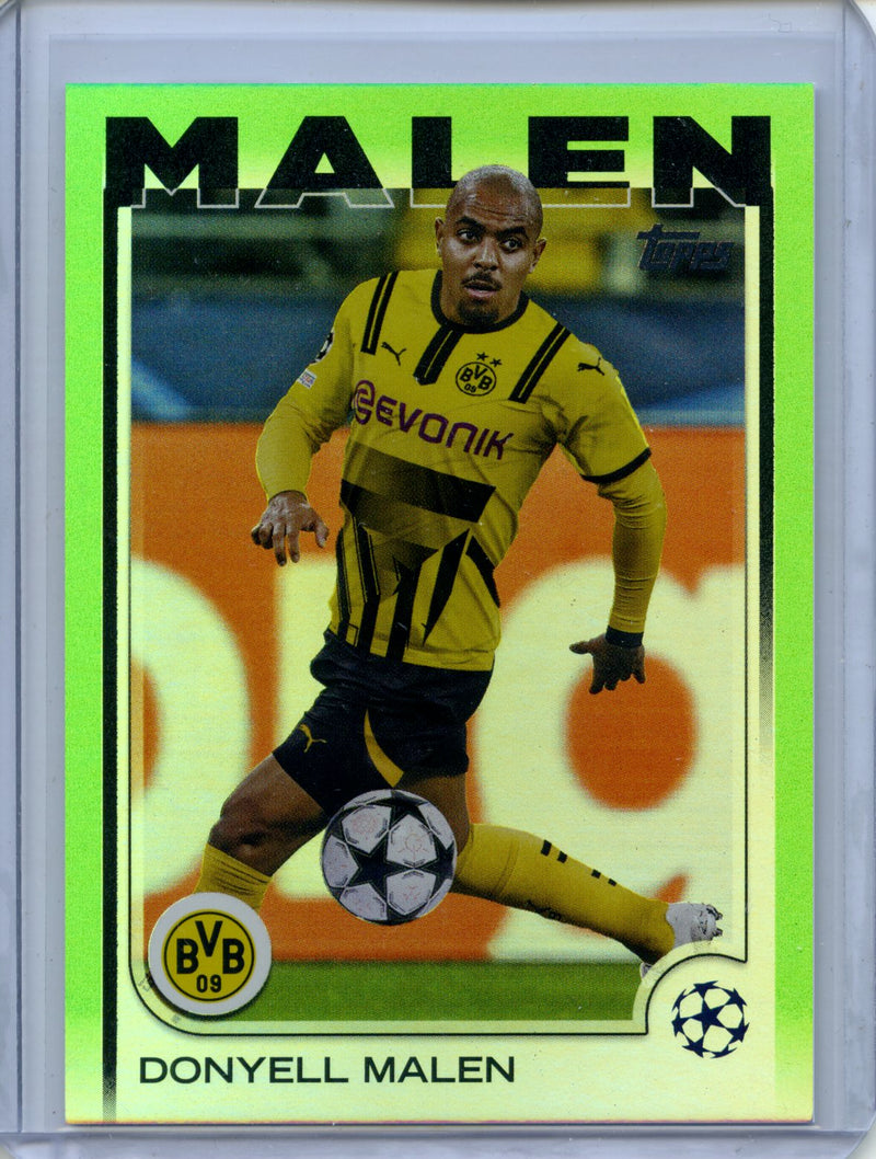 2024-25 Topps UEFA Club Competitions Donyell Malen Neon Green Inferno 115/199