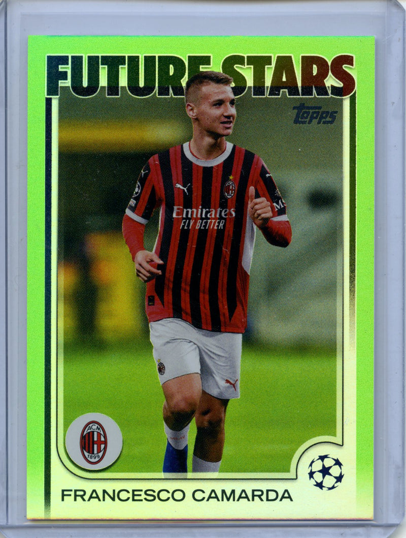 2024-25 Topps UEFA Club Competitions Francesco Camarda Neon Green Inferno 61/199