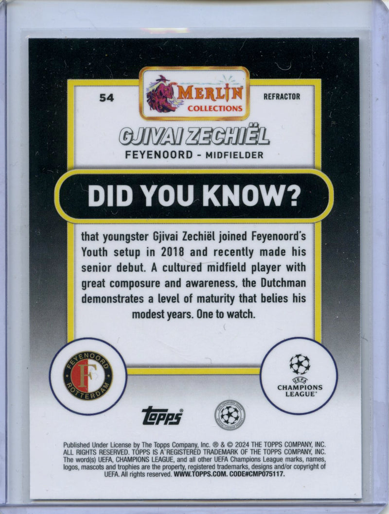 2023-24 Topps Merlin UEFA Gjivai Zechiel Refractor