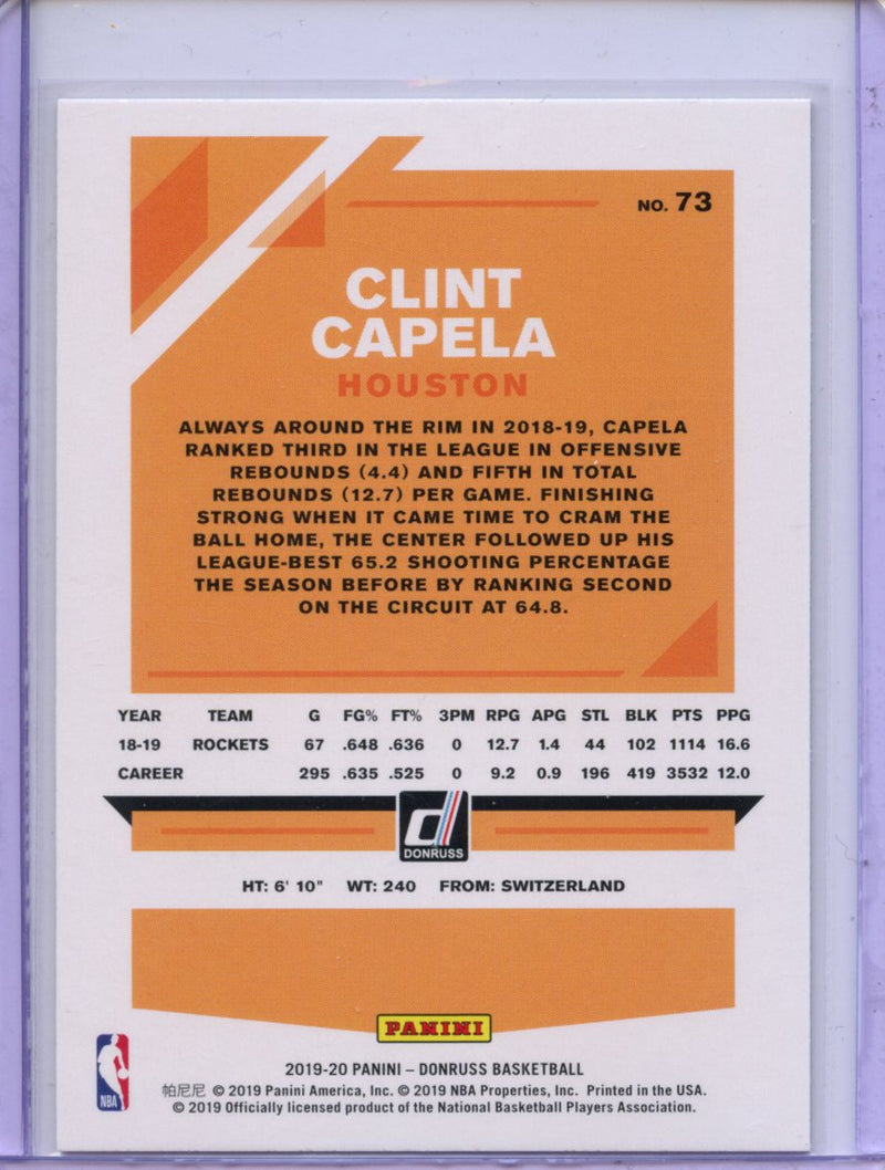 2019-20 Panini Donruss Clint Capela Green Flood