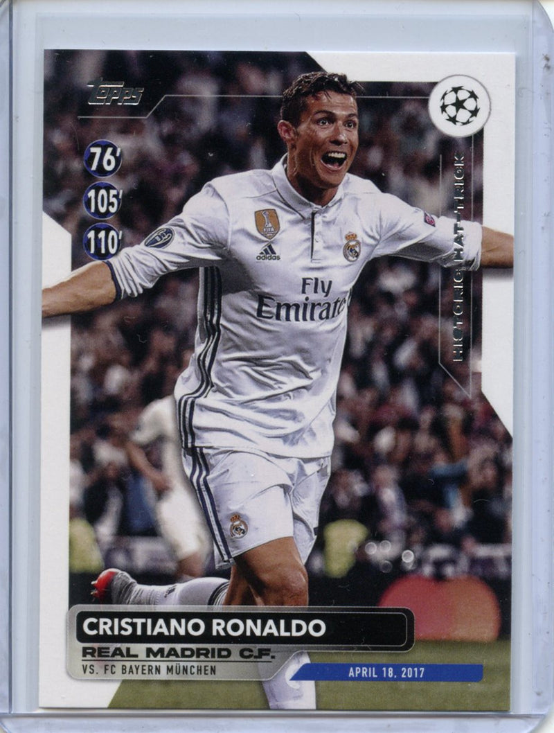 2023-24 Topps UEFA CC Cristiano Ronaldo Historic Hat Tricks