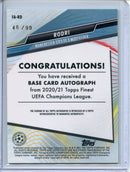 2020-21 Topps Finest UEFA Champions League Rodri Neon Green Autograph 46/99