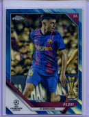 2021-22 Topps Chrome UEFA CL Pedri Blue Refractor 90/150