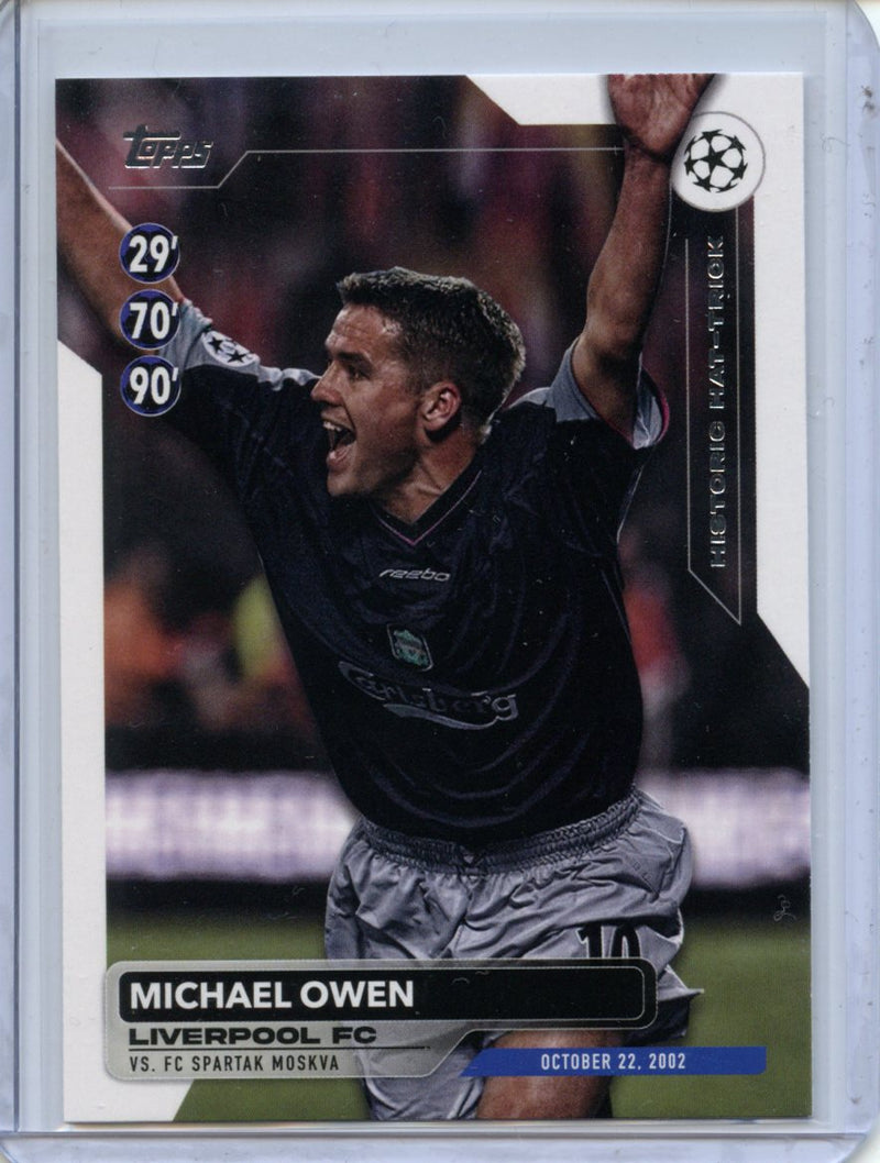 2023-24 Topps UEFA CC Michael Owen Historic Hat Tricks