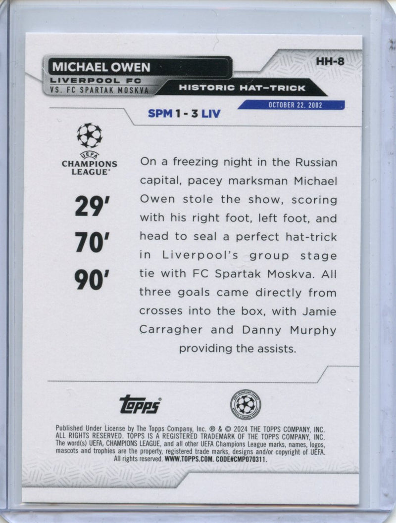 2023-24 Topps UEFA CC Michael Owen Historic Hat Tricks