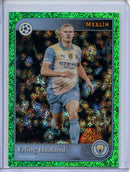 2024-25 Topps Merlin UEFA Club Comps Erling Haaland Green Speckle 59/99