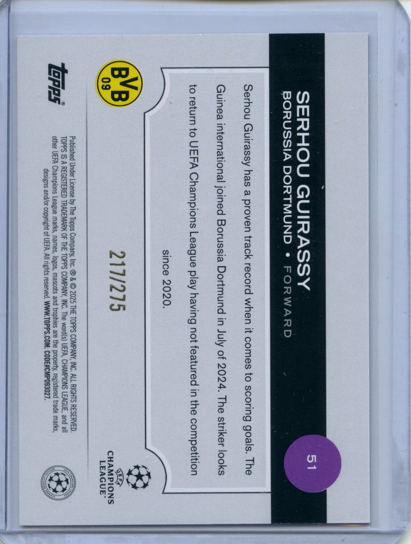 2024-25 Topps UEFA Club Competitions Serhou Guirassy Navy Blue 217/275