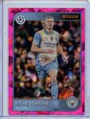 2024-25 Topps Merlin UEFA Club Comps Erling Haaland Pink Atomic 157/199