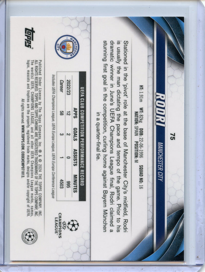 2023-24 Topps Chrome UEFA Club Competitions Rodri Toppsfractors 31/52