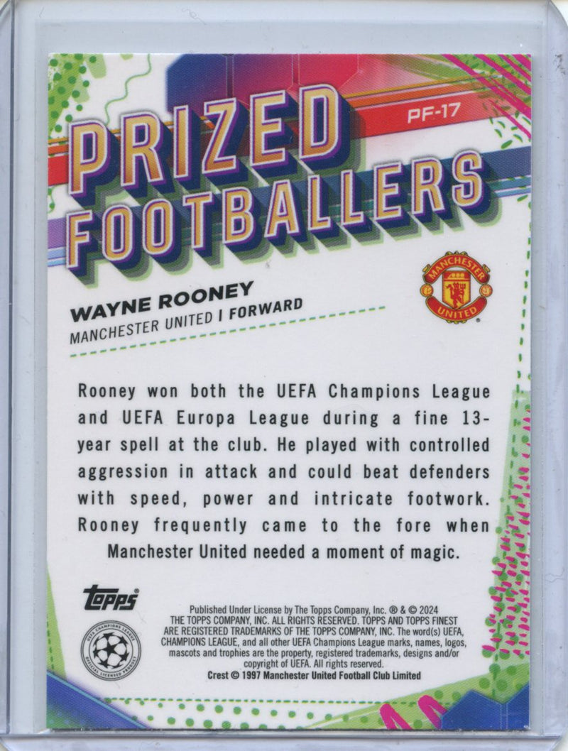 2023-24 Topps Finest UEFA Club Competitions Wayne Rooney Prized Footballers PF-17