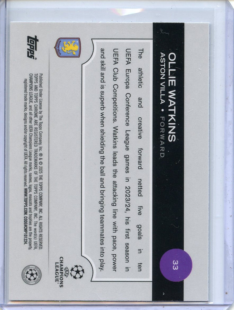 2024-25 Topps Chrome UEFA Club Comps Ollie Watkins Wave