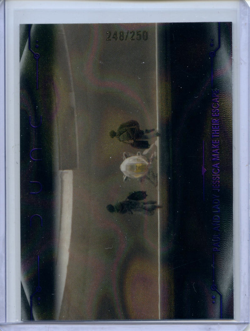 2024 Topps Dune Chrome Paul And Lady Jessica Make Their Escape Purple Lava 248/250