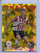 2024-25 Topps Chrome Sapphire UEFA Club Comps Jesper Uneken Yellow 8/75