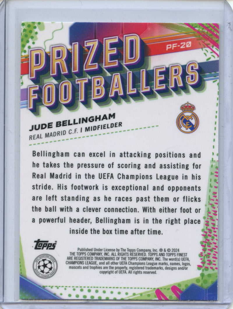 2023-24 Topps Finest UEFA Club Competitions Jude Bellingham Prized Footballers PF-20