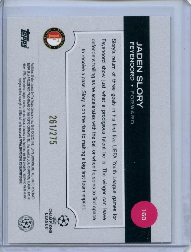 2024-25 Topps UEFA Club Competitions Jaden Slory Navy Blue 261/275