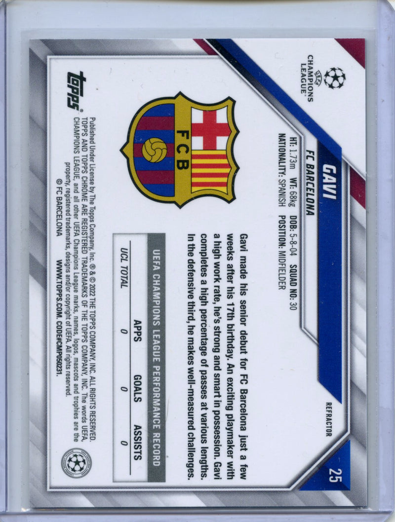 2021-22 Topps Chrome UEFA Champions League Gavi Refractor