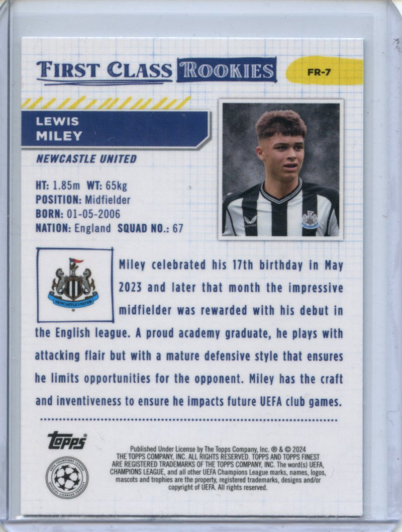 2023-24 Topps Finest UEFA Club Competitions First Class Rookies Lewis Miley