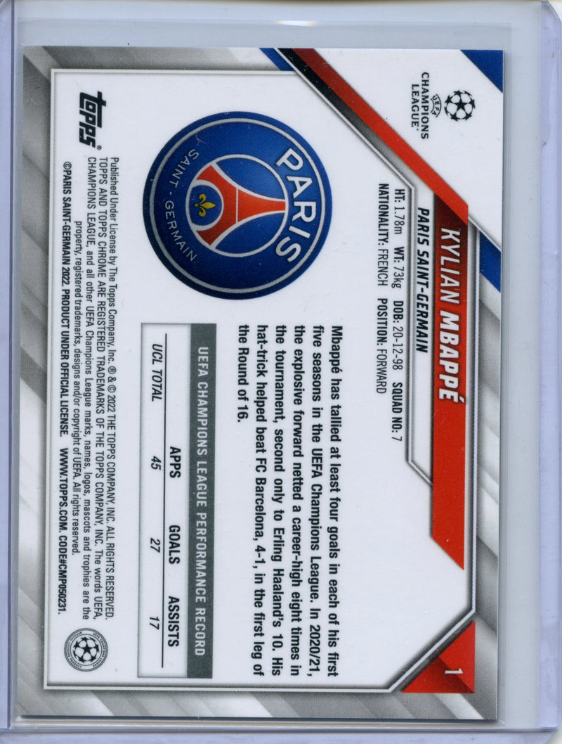 2021-22 Topps Chrome UEFA CL Kylian Mbappe
