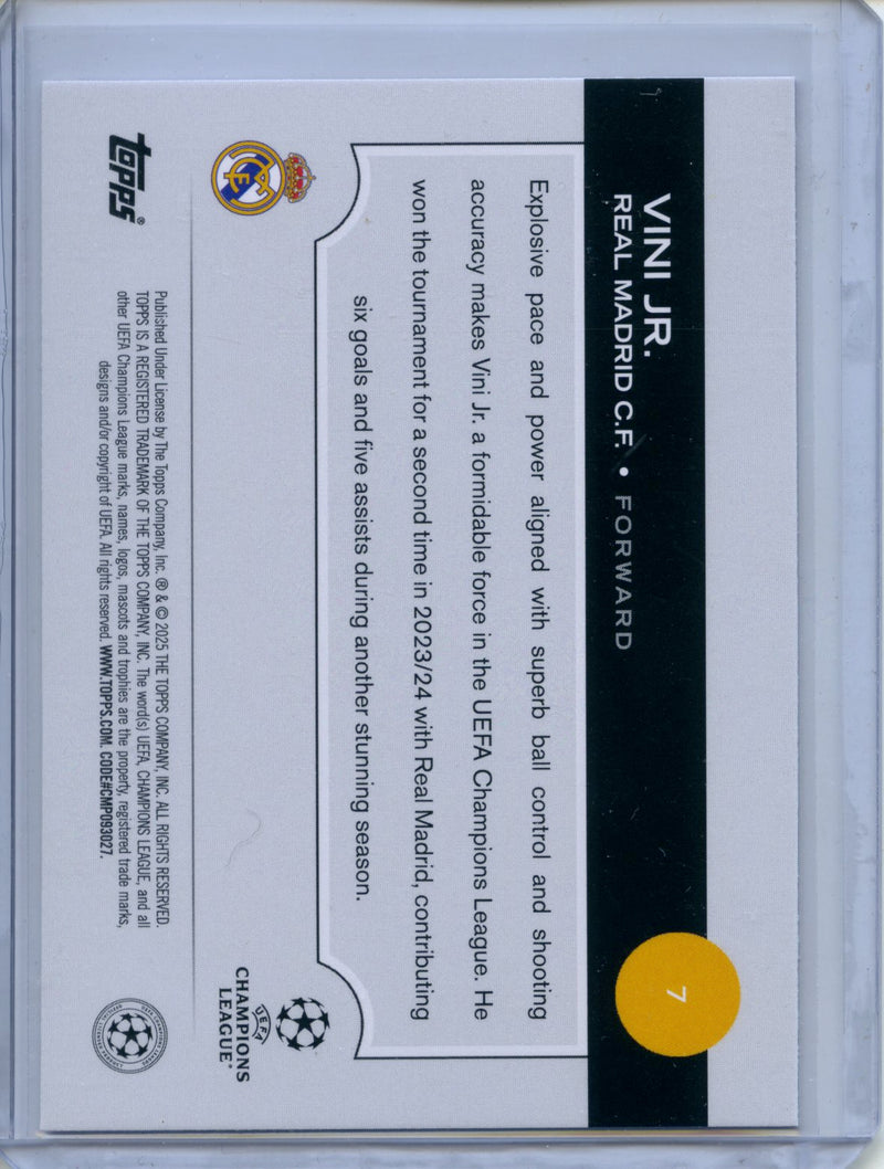 2024-25 Topps UEFA Club Competitions Vini Jr Purple Flowfractor