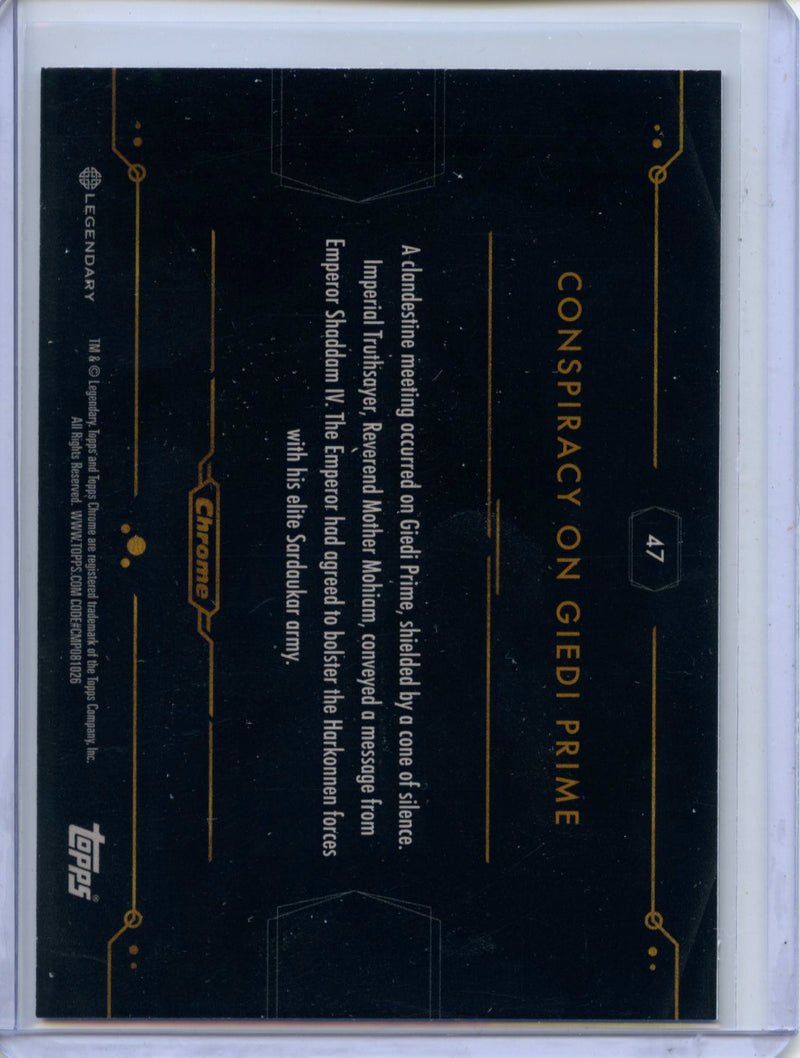 2024 Topps Dune Chrome Conspiracy On Giedi Prime Purple Speckle 118/275