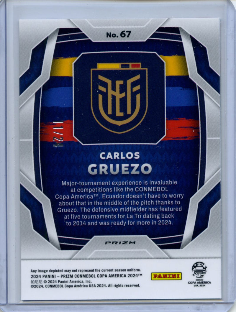 2024 Panini Prizm Copa America Carlos Gruezo Stars And Stripes Prizm 11/24