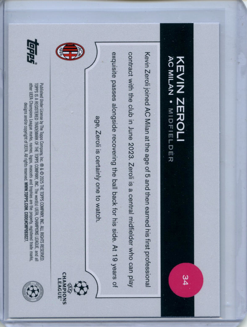2024-25 Topps UEFA Club Competitions Kevin Zeroli Purple Flowfractor