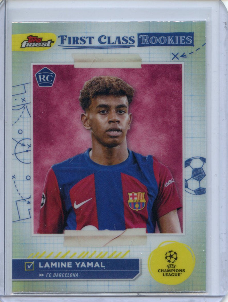 2023-24 Topps Finest UEFA Club Competitions First Class Rookies Lamine Yamal