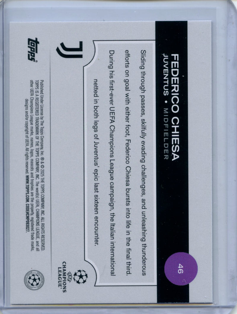 2024-25 Topps UEFA Club Competitions Federico Chiesa Purple Flowfractor