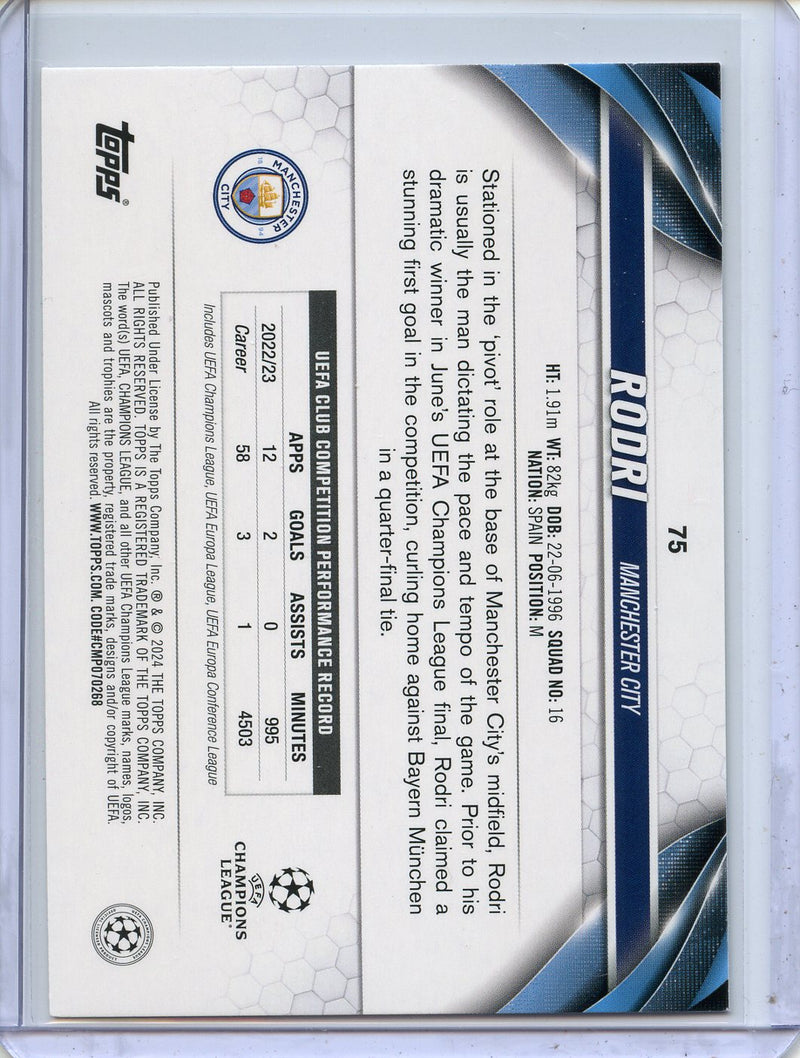2023-24 Topps UEFA Club Competitions Rodri Gold Starball