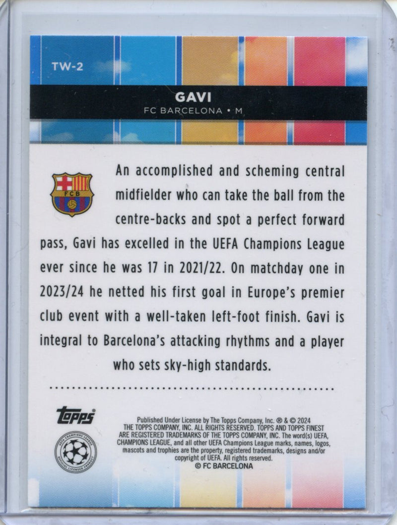 2023-24 Topps Finest UEFA Club Competitions Top Of The World Gavi