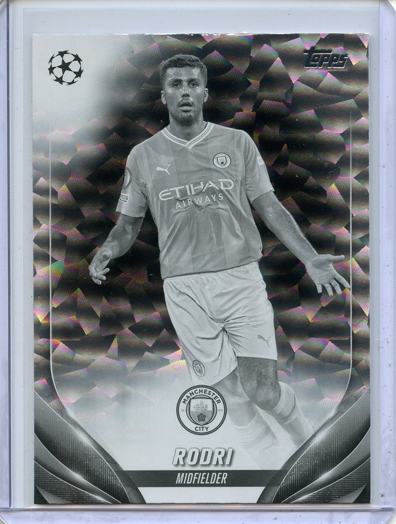 2023-24 Topps UEFA Club Competitions Rodri Black and White Icy 34/150