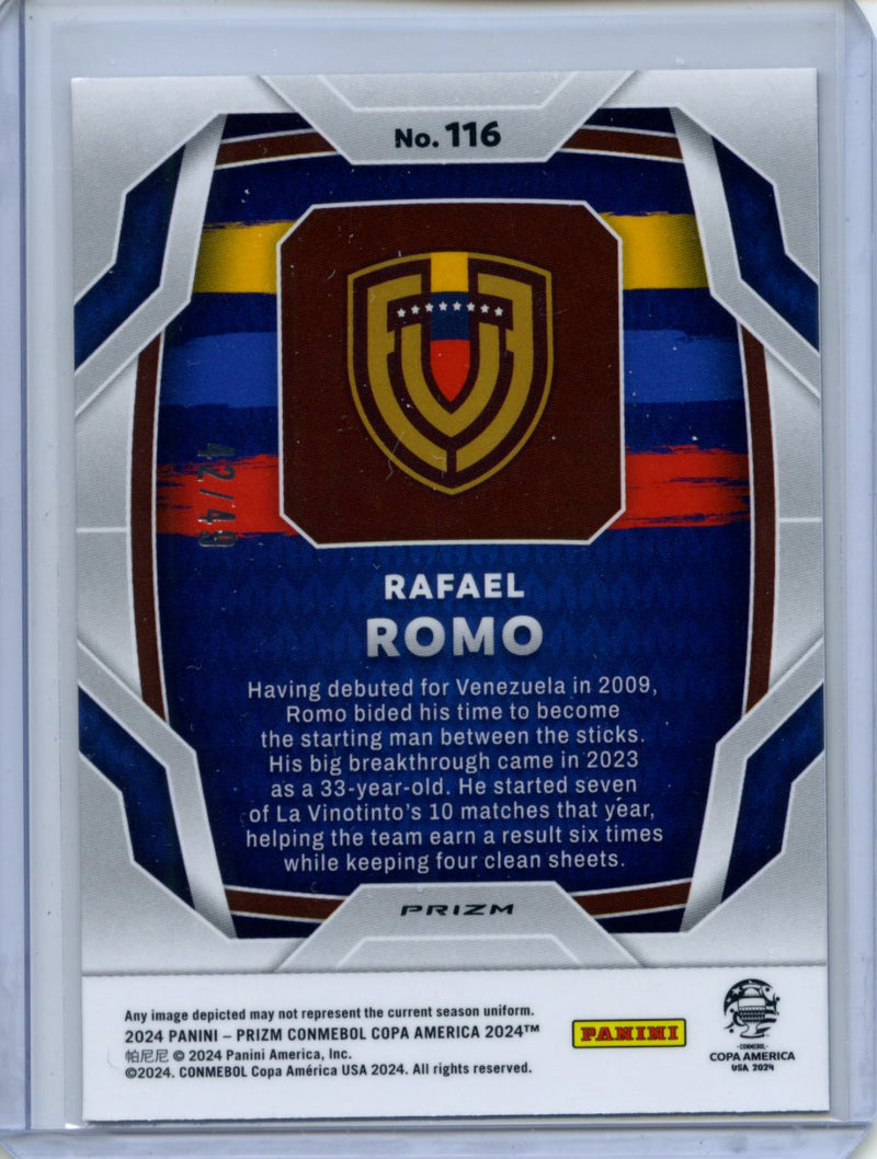 2024 Panini Prizm Copa America Rafael Romo Purple Prizm 42/49