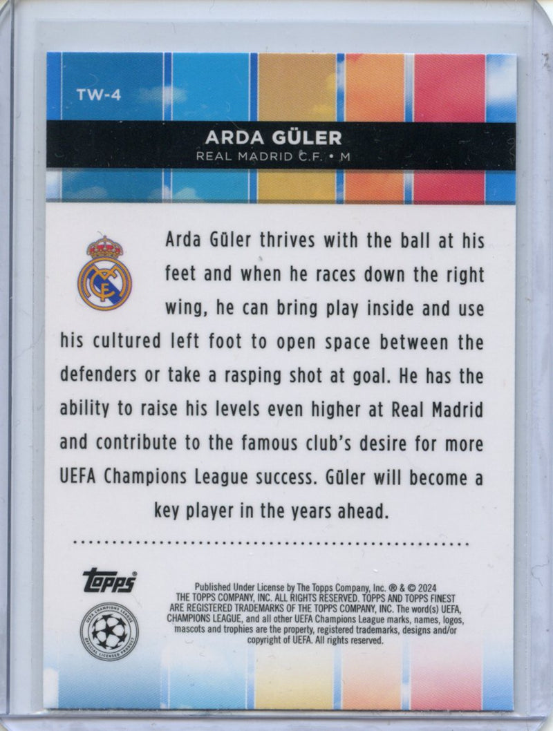 2023-24 Topps Finest UEFA Club Competitions Top Of The World Arda Guler TW-4
