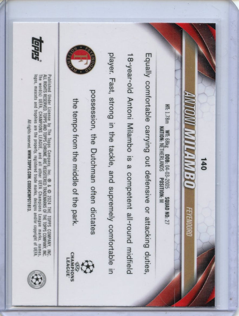 2023-24 Topps Chrome UEFA Antoni Milambo Pulsar Refractor