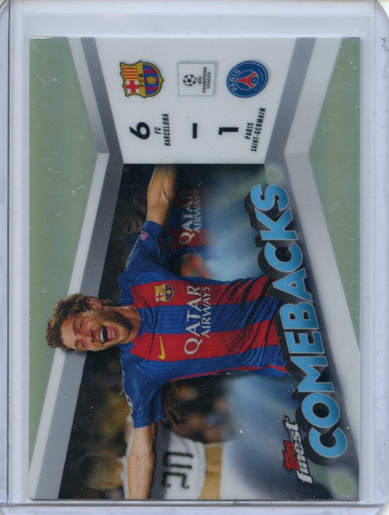 2023-24 Topps Finest UEFA Club Competitions Finest Comeback FC Barcelona vs PSG