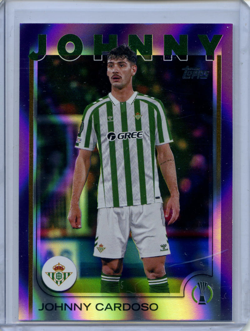 2024-25 Topps UEFA Club Competitions Johnny Cardoso Purple Flowfractor