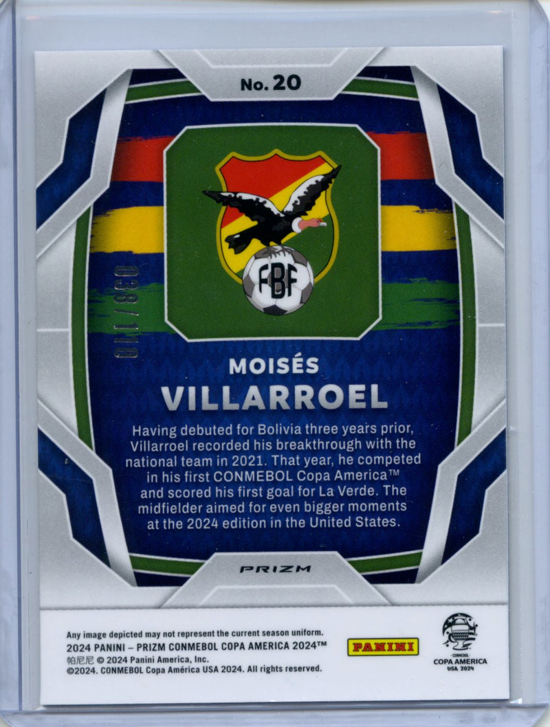 2024 Panini Prizm Copa America Moises Villarroel Blue Prizm 38/110