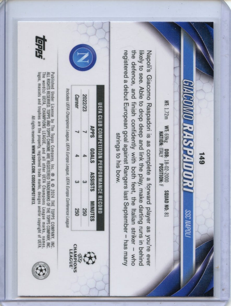 2023-24 Topps Chrome UEFA Giacomo Raspadori Pulsar Refractor